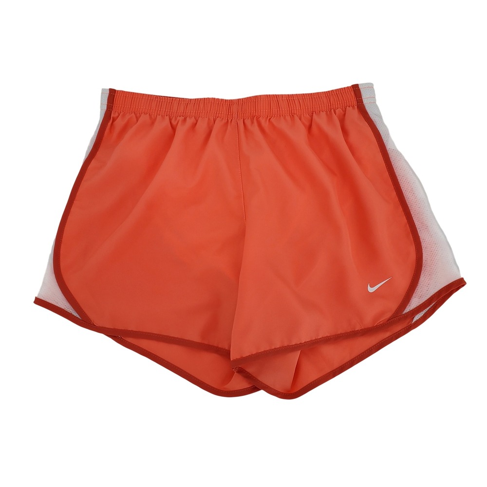 Nike Girls XL Dri FIT Tempo Running Shorts Coral Orange White Lightweight Lined